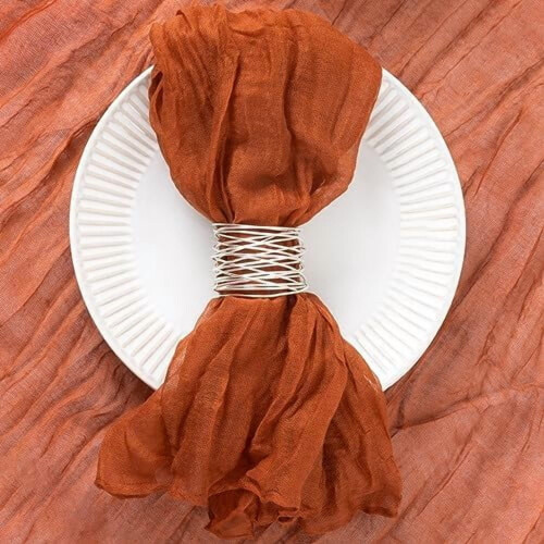 Χαρτοπετσέτες από τερακότα σε cheesecloth, 21x21", καμένο πορτοκάλι, για γιορτές/γάμο/baby 1