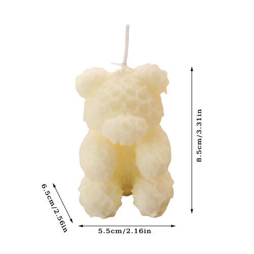 Bougie d'aromathérapie Rose Bear blanche grand format 2