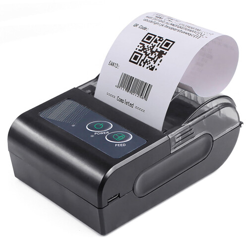 58mm Portable Thermal Printer, Wireless/USB/BT, ESC/POS Compatible with Windows, Android, iOS