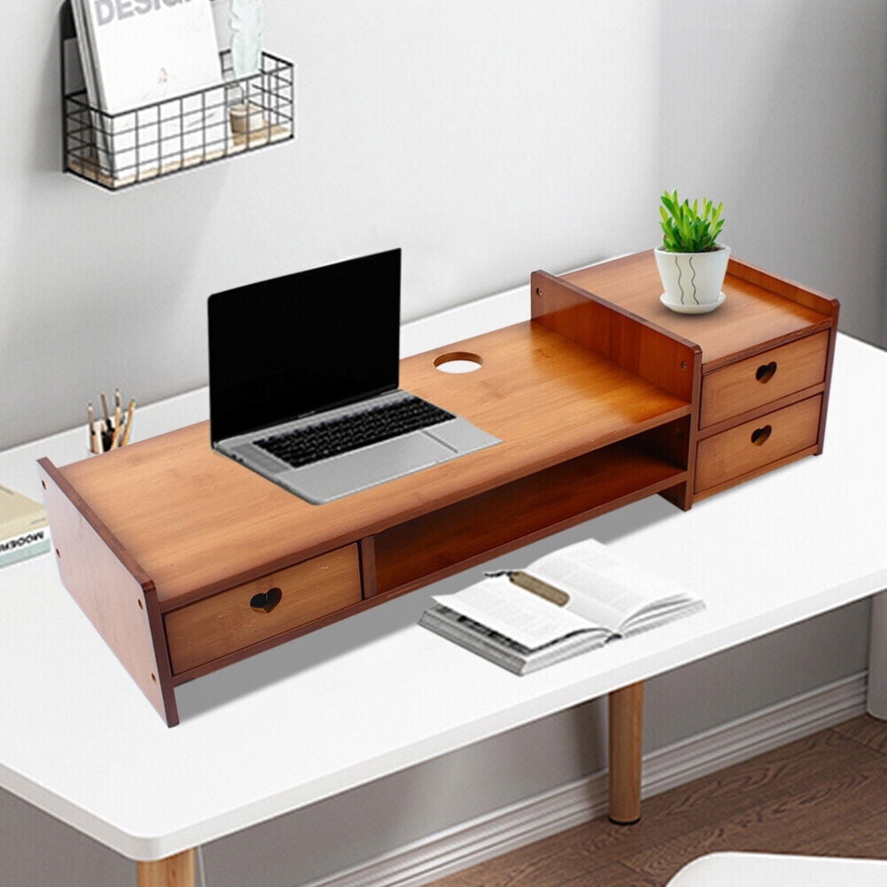 Adjustable Monitor Stand With Storage Drawer & Desk Organizer Â Compatible With Most Monitors 9353595299856