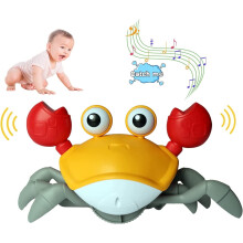 Caranguejo de brinquedo para bebês que engatinha, ideal para bebês de 3 a 12 meses que estão aprendendo a brincar de bruços. Brinquedo sensorial