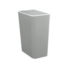 Poubelle en plastique de taille moyenne avec couvercle à pression, à bascule et à ouverture facile – Convient pour la salle de bain, le bureau,