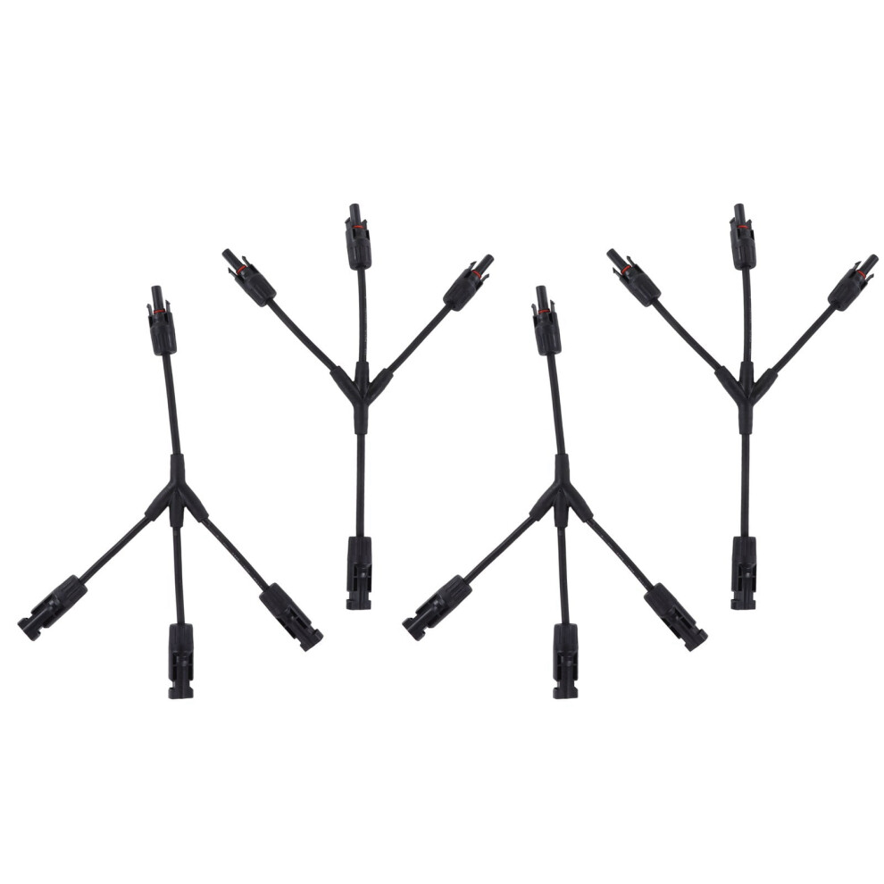 2-Set Solar Panel Photovoltaic Y-Branch Parallel Cable - Pv Adapter Cable Wire With Male & Female Connectors, Ip67 Rated, 1000Vdc 9353595299665