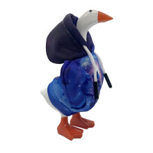 Statue d'oie de bureau à capuche rouge de 18 cm