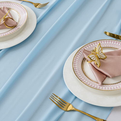 Light Blue Chiffon Table Runner 12" x 118" 2