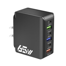 Cargador rápido 6 en 1 de 65 W con puertos USB-C y USB-A, carga de 65 W para portátiles tipo C, compatible con MacBook, compatible con iPad,