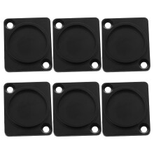 Plaques de montage vierges en zinc noir pour connecteurs XLR, couvercles anti-poussière résistants pour rack audio, lot de 6