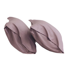 Lot de 2 taies d'oreiller en bambou AUQ – Taille King, Gris naturel