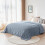 Grey Microfiber Throw Blanket with Pompom Trim 51x63 in 4