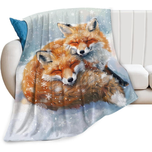 Χαριτωμένη κουβέρτα Fox Fleece 180x180 εκ. – Μαλακή, ζεστή και άνετη κουβέρτα ζώων για