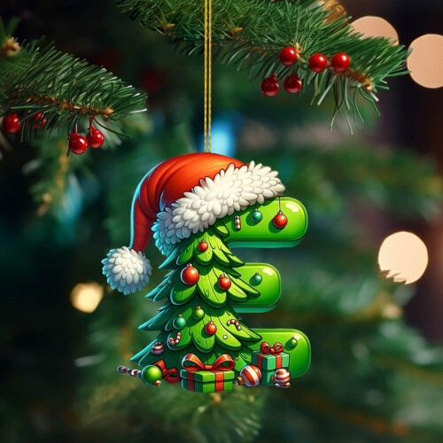 26-Letter Acrylic Christmas Tree Ornaments Green 1