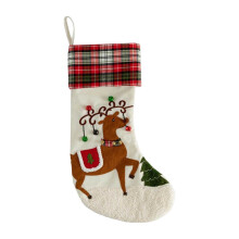 Weihnachtsstrümpfe, 45 cm (18 Zoll) – Jute mit breitem Plüschbündchen zum Aufhängen am Kaminsims, Weihnachtsdekorationsset für die ganze