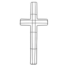 Kereszt Drótkoszorú Forma Templomi Dekorációhoz Fekete