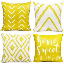 Housses de coussin décoratives en lin 45 x 45 cm (18 x 18 pouces) - Lot de 4