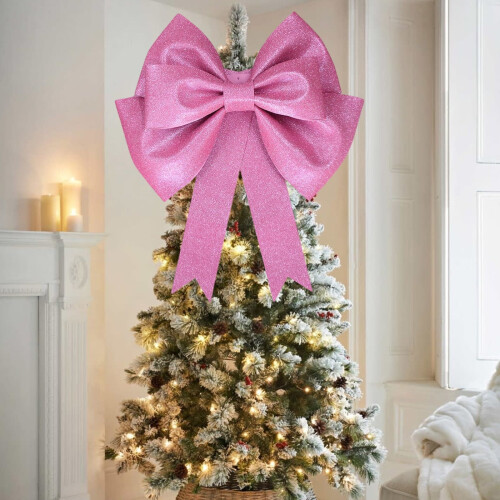 Rosa EVA-Weihnachtsschleifen-Dekorationsset