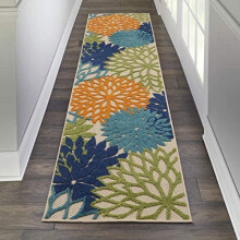 Koberec Home Aloha Multicolor 2'3"x8' do interiéru/venkovního prostoru – tropický, botanický, snadno se čistí, nelíná, do obývacího