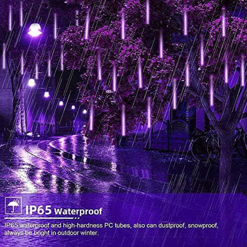 Solcellslampor med meteorregn, 30 cm, 10 rör, 360 LED 2