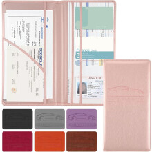 Autodocumentenhouder van PU-leer met magnetische sluiting.