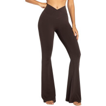 Damskie legginsy rozszerzane z talią modelującą brzuch i szerokimi nogawkami