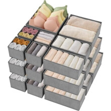 Lot de 24 organisateurs de tiroir pliables pour sous-vêtements, chaussettes, soutiens-gorge, cravates et foulards – Séparateurs gris pour placard