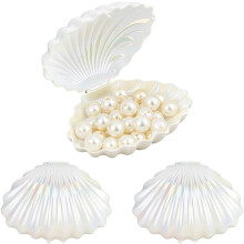 Lot de 3 boîtes à bonbons en forme de coquillage, contenants pour friandises, cadeaux de fête, boîtes de rangement pour bijoux en forme de