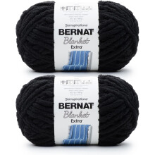 Κουβέρτα Extra Black Yarn - 2 πακέτα των 300g/10.5oz - Πολυεστέρας - 7 Jumbo - Πλέξιμο/Κροσέ