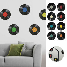 Stickers muraux en vinyle (lot de 8) - Style rétro années 50 - Idéal pour décorer un mur à la maison ou une soirée rock.