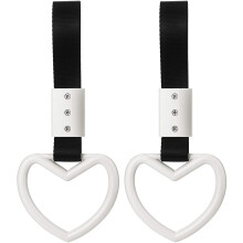 2 Anillos con forma de corazón para manijas de autos, correas para manijas de autos, amuleto de drift, anillo de advertencia para parachoques