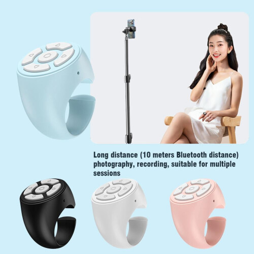 Clearance! BT Remote Control Scrolling Rings Finger Remote For Flat Mobile Phone C0X3 2