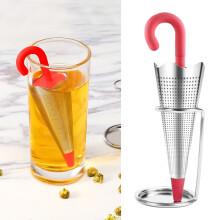 Umbrella Tea Infuser with Drip Tray, Stainless Steel, 1 pc