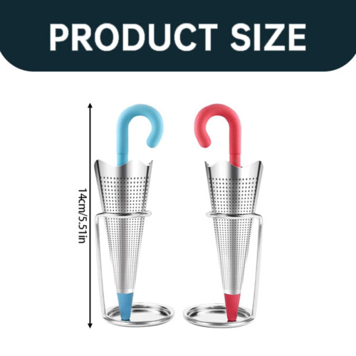 Umbrella Tea Infuser with Drip Tray, Stainless Steel, 1 pc 2