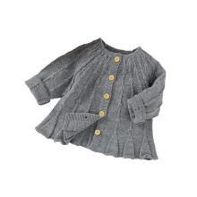 Effen cardigan voor meisjes, schattige gebreide top met knoopjes, zacht en comfortabel, lente/herfst bovenkleding voor kinderen van 3-24 maanden