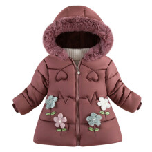 Cappotti invernali da bambina, giacca imbottita con cappuccio pesante, parka in pile per bambini, capospalla da neve