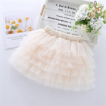 Mini tutu sukňa pre batoľatá dievčatká, roztomilá párty tanečná jednofarebná tylová princeznovská sukňa, béžová