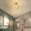 Lampadario da soffitto Gallickan con design floreale dorato 6