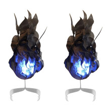 Boule de feu flottante LED décorative, lot de 2, noire