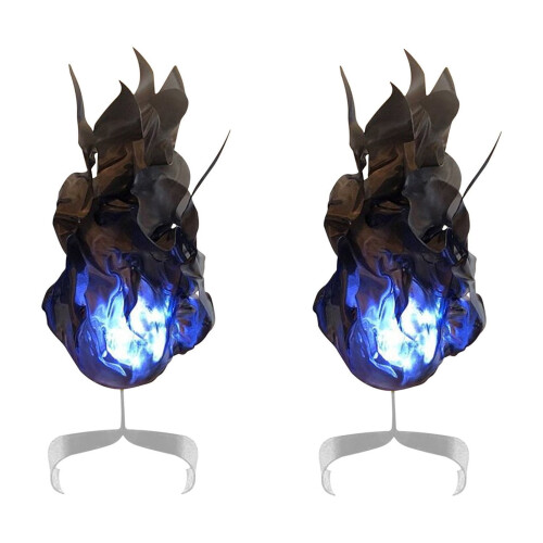 Boule de feu flottante LED décorative, lot de 2, noire