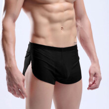 Boxers pour hommes, sous-vêtements sexy, shorts de pyjama décontractés, caleçons respirants, shorts de sport fendus