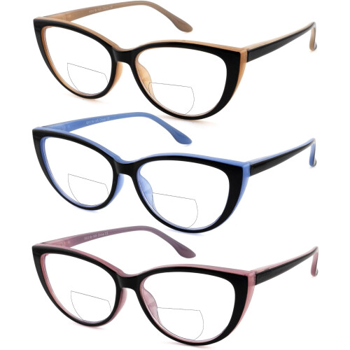 Γυαλιά ανάγνωσης Cat Eye Bifocal για γυναίκες, κομψά γυαλιά ανάγνωσης που μπλοκάρουν το
