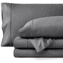 Bettwäsche-Set (Kingsize) – 1800 Ultraweiche Mikrofaser, doppelt gebürstet, tiefe Taschen, 4-teilig, meliertes Grau