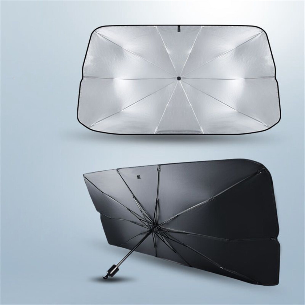 Front Car Windshield Sunshade Umbrella Windshield Sun Shade Umbrella Window Curtain Sun Protection Visor For Car Suv Accessories Silver/Black 9496895965431