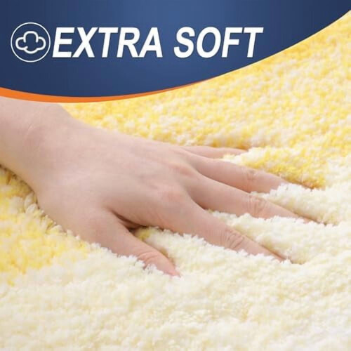 Tapete de banheiro amarelo em microfibra, 91 x 61 cm (36 x 24 polegadas) 1