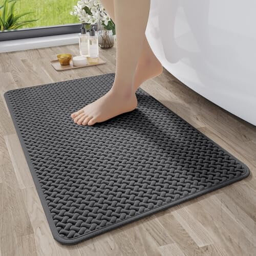 Antislip badmat met rubberen achterkant, superabsorberend &