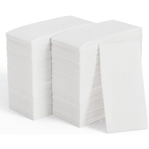 Pacote com 600 guardanapos de papel branco de 2 camadas