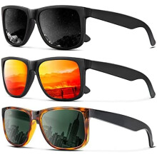 Γυαλιά ηλίου Polarized για άνδρες, γυναίκες, κλασικό ματ μαύρο σκελετό, προστασία UV, 3