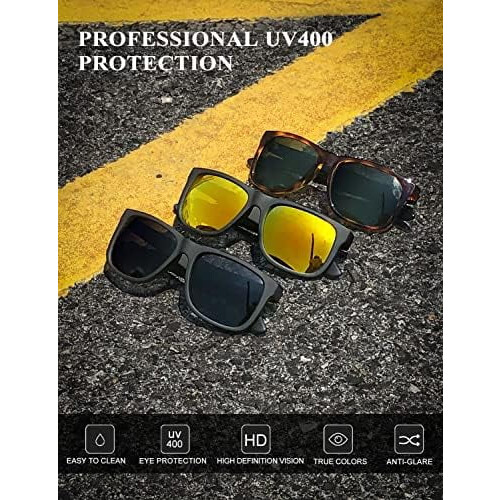 Γυαλιά ηλίου Polarized για άνδρες, γυναίκες, κλασικό ματ μαύρο σκελετό, προστασία UV, 3 1
