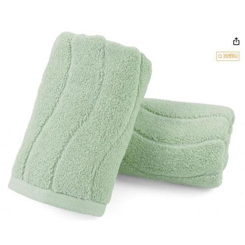 2er-Pack hellgrüne, gewellte Handtücher, 100 % Baumwolle, 13 1
