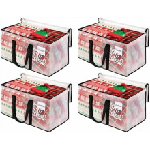 4-pack kraftiga genomskinliga flyttväskor, 76 liter, förstärkta handtag och etikettficka, julkasser – kompatibel med standardförvaring