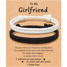 Verstellbare Partnerarmbänder aus Seil für Sie und Ihn – Geschenk zum Jahrestag, Valentinstag, Geburtstag oder zu Weihnachten – Passend für