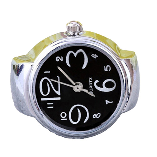 Fingerringur Multifunktionelt Dekorativt Legeringstidsdisplay Smykker Sort 2
